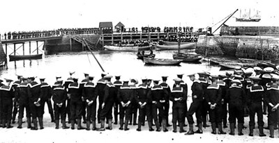 Sailor's Funeral at the Harbour - c1900??