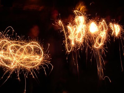 Sparklers in the night