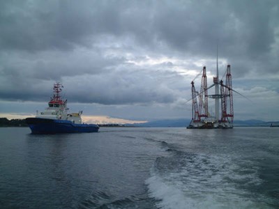 Talisman Wind Turbine leaving Nigg