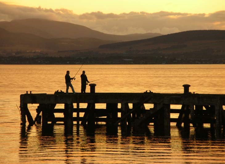 Fishing from Cromarty Harbour
