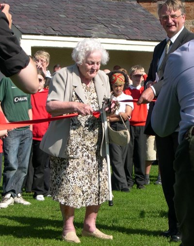 Mrs Newell opening the Pensioner's Playground