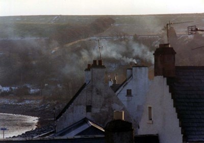 Rooftops, smoke and crowsteps, Fishertown.