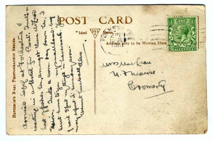 WW1 Postcard - Rev Maclean 