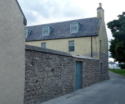 Barkly House - lime pointing, harling and wash being redone 2010