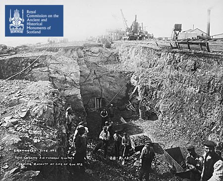 Excavation works for gun emplacements (Guns No. 1 and 2), South Sutor, Cromarty, 1913