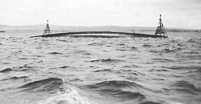 The upturned hull of HMS Natal - c1916