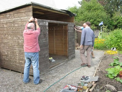 Cromarty Allotments Shed - The roof is on . . .