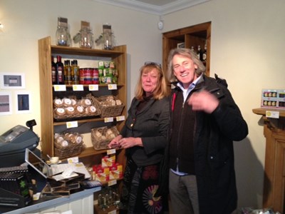 Jon and Emmy getting ready to launch the new Cromarty 'Cheese House'.