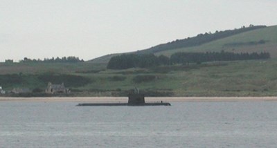 Submarine passing Nigg Beach - 27th June 2003
