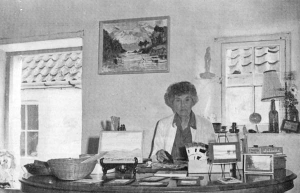 Mrs Barwell in her shop