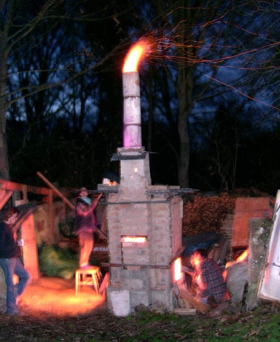 Wood-fired pottery kiln at the Stables