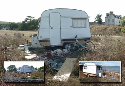 Caravan dumped on Links in the summer