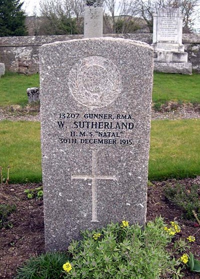 Grave of W. Sutherland, HMS Natal, d.1915